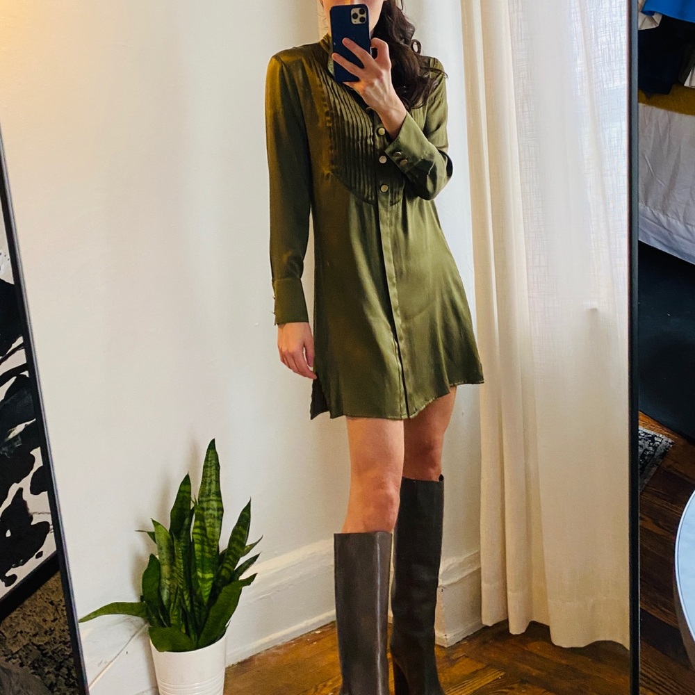 Haute Hippie silk shirt dress